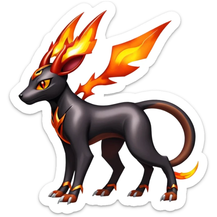 Shiny Gothic Exotic Futuristic Houndoom-Genesect-Torracat-Pokémon-Fakémon-hybrid-creature sticker