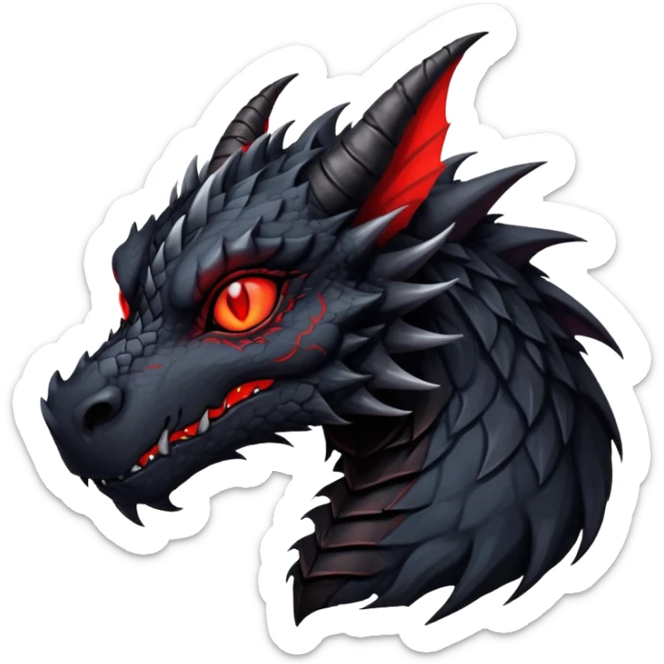 Gothic Badass Edgy Dark Mysterious Mystical Dragon-Beast-Trico-Noivern-Fursona sticker