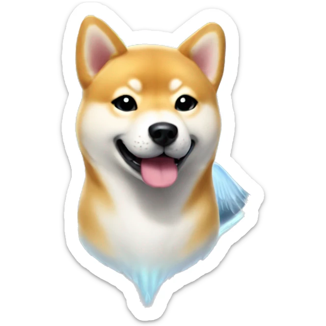 Shiba Inu angel | face | fantasy | halo | innocent | smiling face with halo sticker