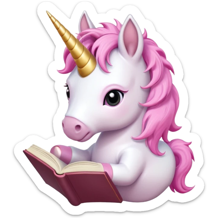 Unicorns read book
A baby unicorn lying on its belly, flipping pages with its hoof.













 sticker