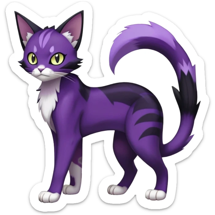 Purrloin-Delcatty-Pokémon-Fakémon-hybrid-creature (full body) sticker