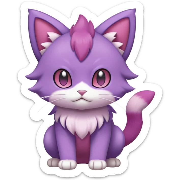 Purrloin-Skitty-Pokémon-Fakémon-hybrid-creature (full body) sticker