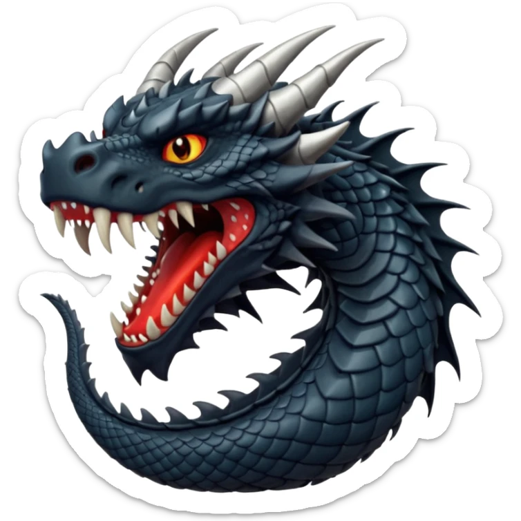 Angry black dragon sticker