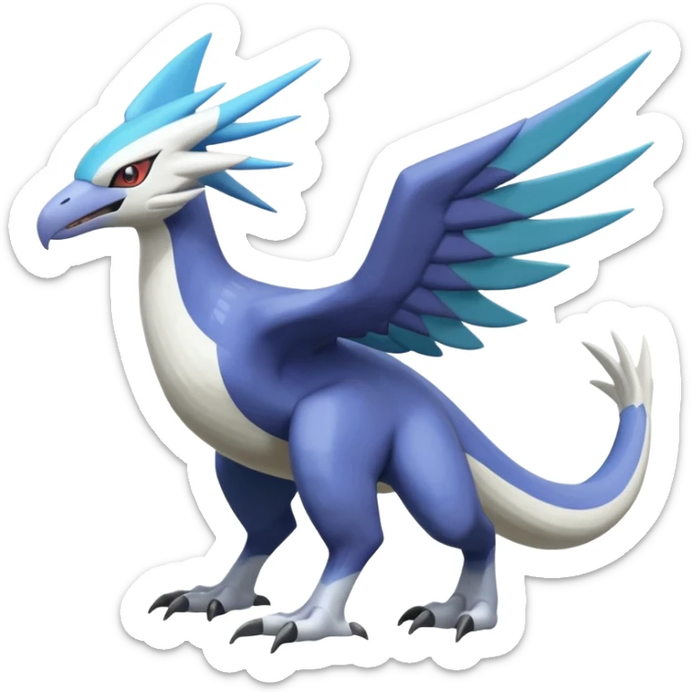 Silvally-Latios-Palkia-Dialga-Lugia-Nargacuga-Noivern-fusion-Fakémon-Pokémon-creature (full body) sticker
