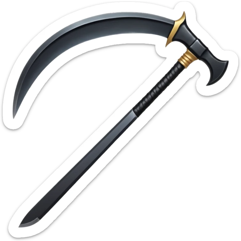 The scythe of the God of Death is long and straight. sticker