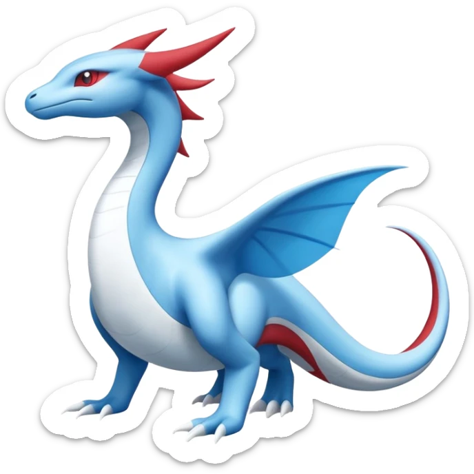 Salamence-Dragonair-Latias-Fakémon-hybrid-creature (full body)  sticker