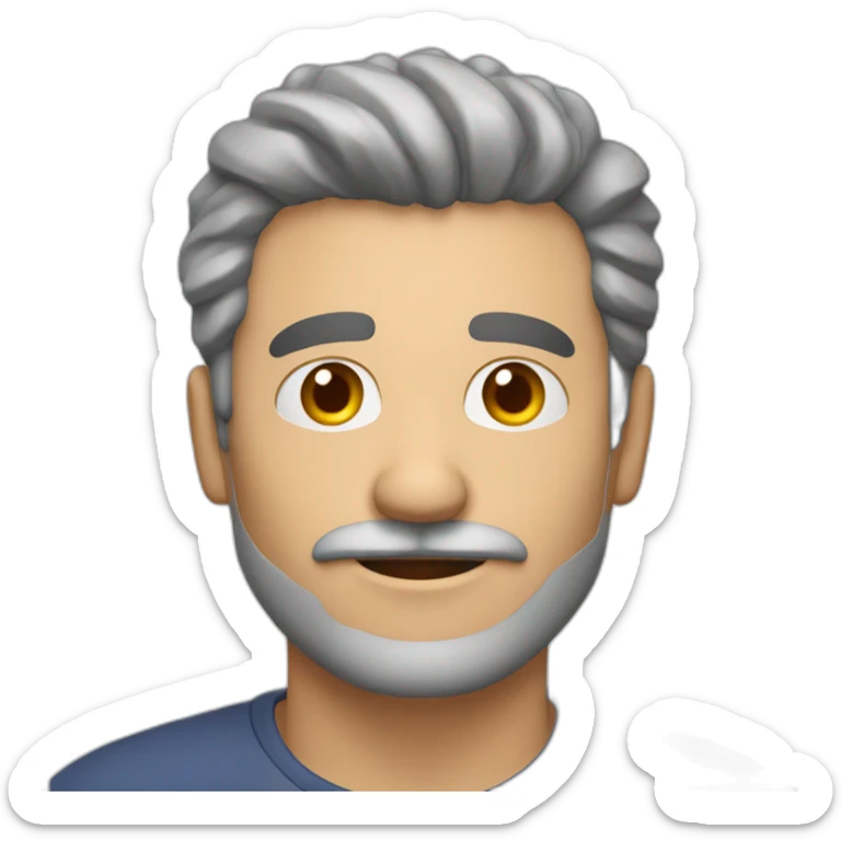 hombre blanco de 53 años con el pelo corto canoso sin bigote sticker