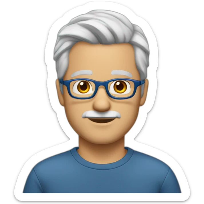 white-40-year-old-man-with-gray-hair-parted-in-the-middle,-brown-eyes,-blue-glasses sticker