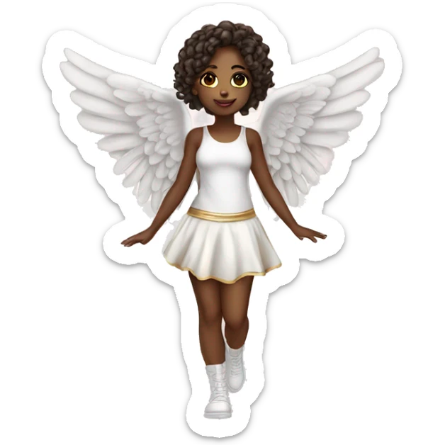 cute girl angel com fashion gold na mão  sticker