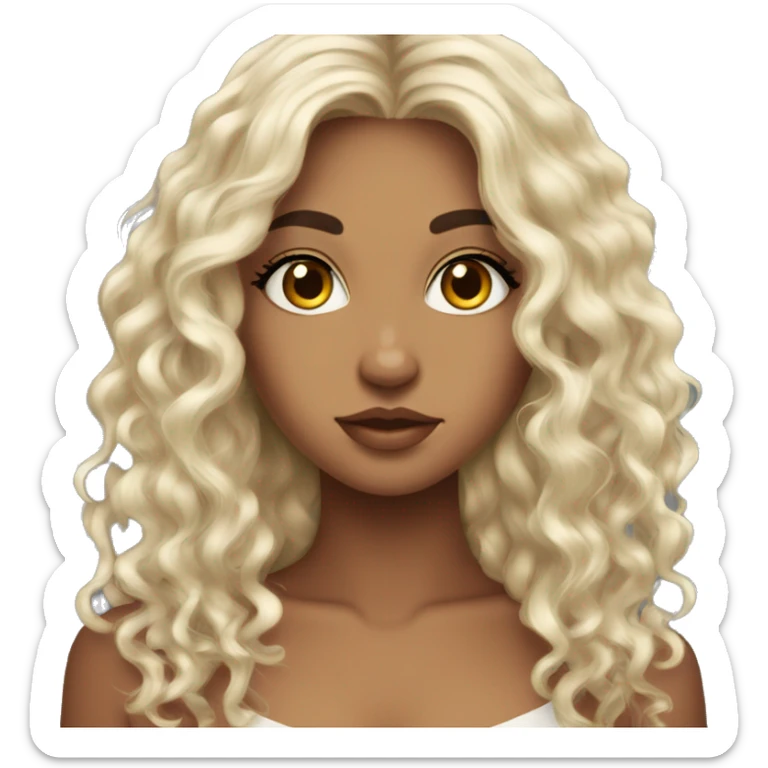 pretty girl, olive skin, dark hair, dark eyes, seductive eyes, hair down curly sticker