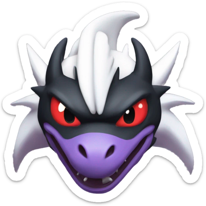 Black Cool Edgy Nargacuga-Garchomp-Noivern-Noibat Fakémon  with White and Red and purple and black Edgy markings sticker