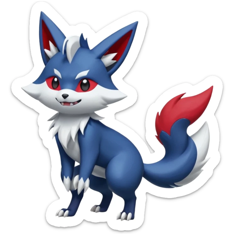 Meowstic-Zoroark-Zangoose-Fakémon-hybrid-creature (full body)  sticker
