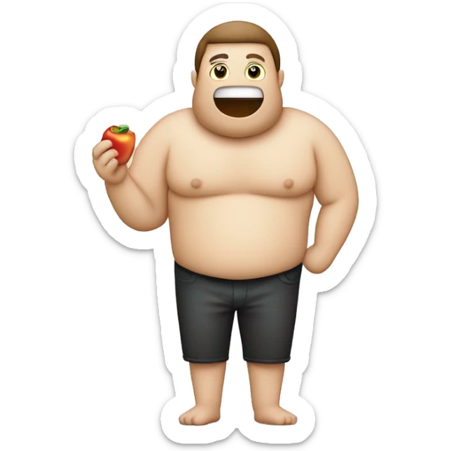 Eine Person mit einem Dicken Bauch neben einer Person die einen Stock in der hand hält sticker