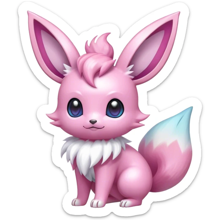 Shiny-Eeveelution-Cute-Fakemon-Fairy-Pokémon-fusion full body sticker