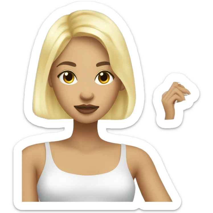 beauty woman looking in the mirror with blonde hair   sticker