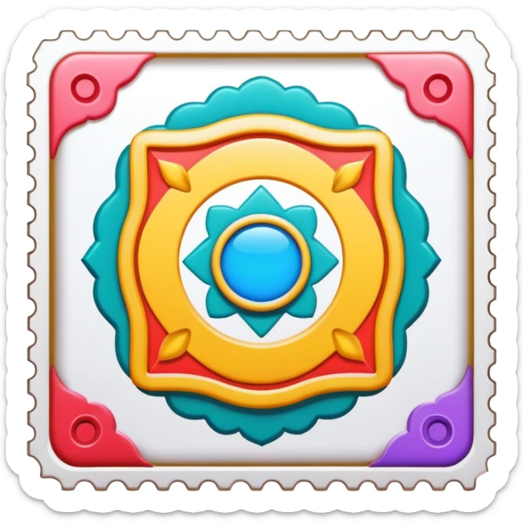 A singular Stamp is a small piece of paper or adhesive material used as evidence of payment for postage, often decorative sticker