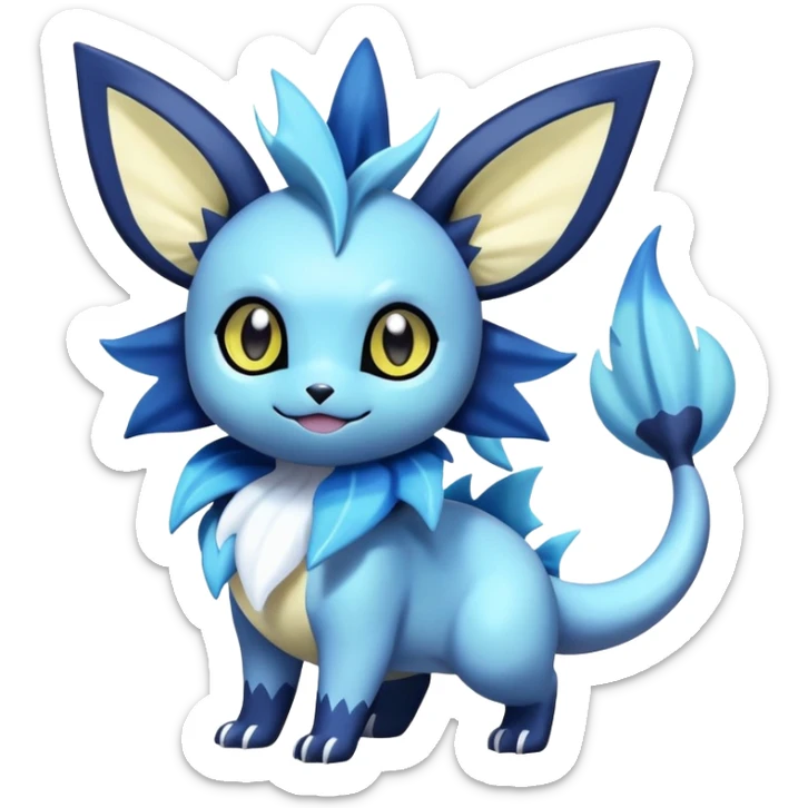 Noibat-Vaporeon-Meowstic-Umbreon-Fakémon-hybrid-creature (full body)  sticker