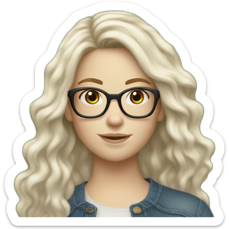 pale white girl with wavy brown hair wearing glasses and ugg boots and jeans sticker