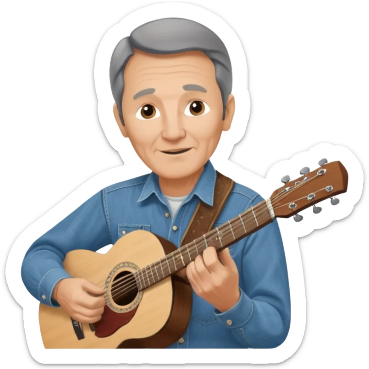 An Alaskan young man named Adrian Rogers in Kasilof Alaska.  Singing and playing classic country songs sticker