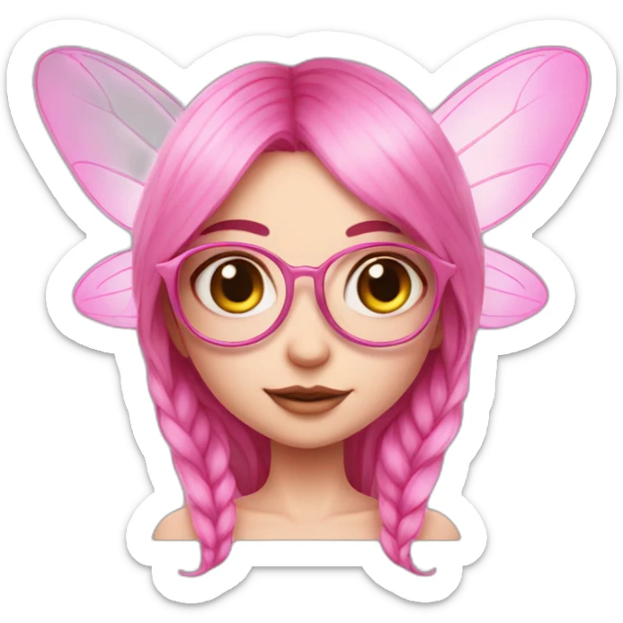 4 eyed pink skin ailen fairy girl sticker