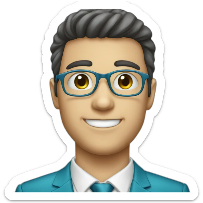 blue suit smile shirt ojos verdes moreno piel sticker