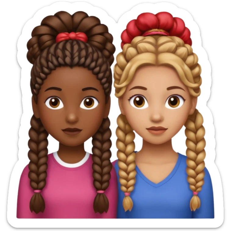 
- Two Brown Girls with Extension Braids:

- One Brown Girl with Hair Up:

- One Mixed Girl with Long Curly Hair:
- One Girl with Long Brunette Roots and Strawberry Blonde Ends: sticker