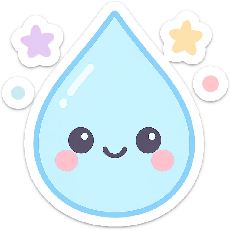 a water droplet sticker