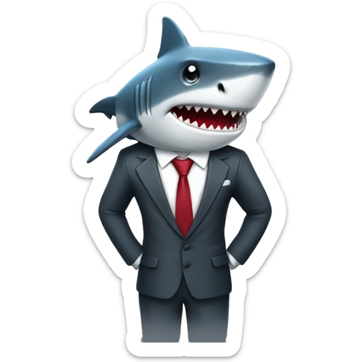 Shark in business suit sticker