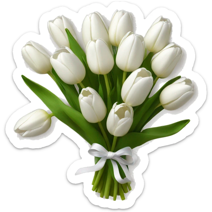 white tulip bouquet  sticker
