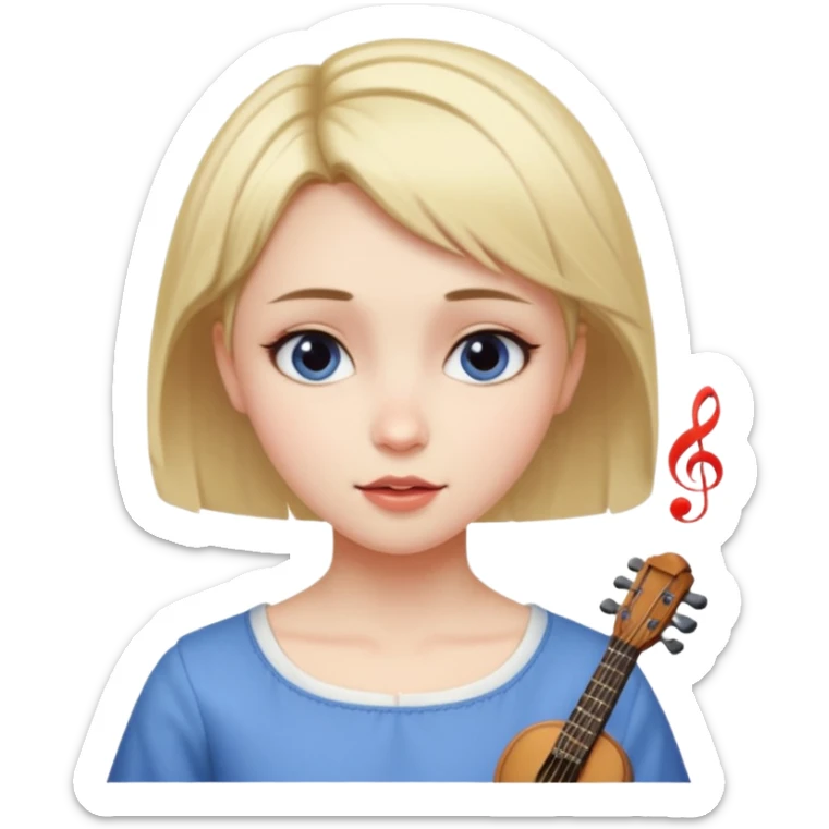 Garota cantarolando, com cabelo curto igual a personagem de crepúsculo "Alice" sticker