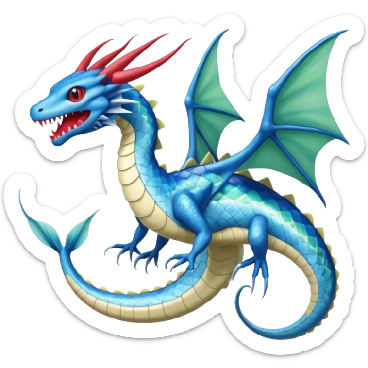 Gyarados-Dratini-Flygon-Dragonair-fusion-hybrid-creature  sticker