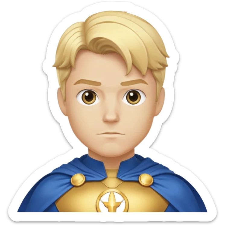 Marvel superhero Sentry with blonde hair in blue and gold costume with cape sticker
