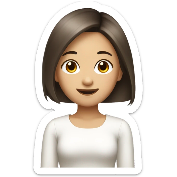 asian girl, with laptop, brown stylist hair, smiling , designer, no glasses sticker