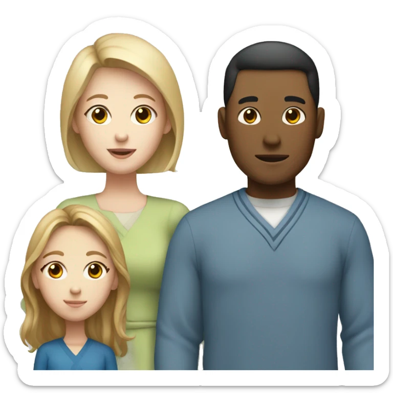 Mixed family that has a Korean dad, white mom, and white teenage girl  sticker