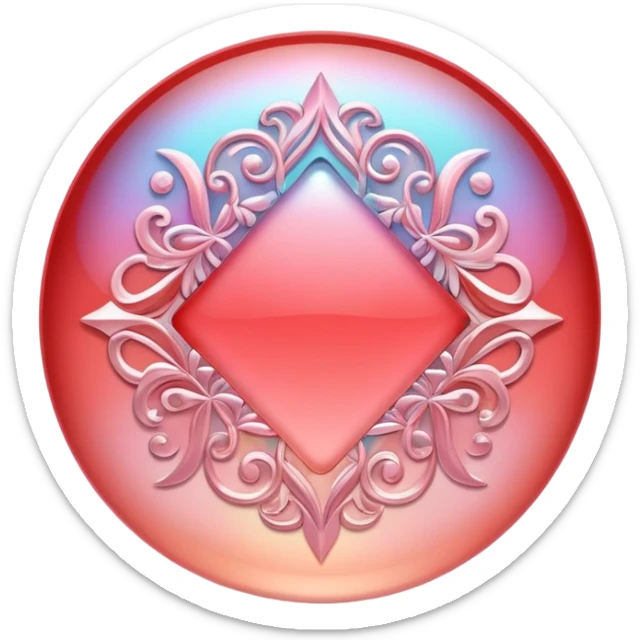 Iridescent pastel red formal elegant sophisticated cultured neat pretty beautiful nifty app icon sticker