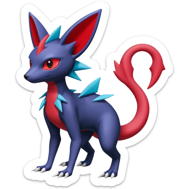 Sneasel-Weavile-Salandit--Zangoose-Genesect-Umbreon-fusion-hybrid, full body sticker