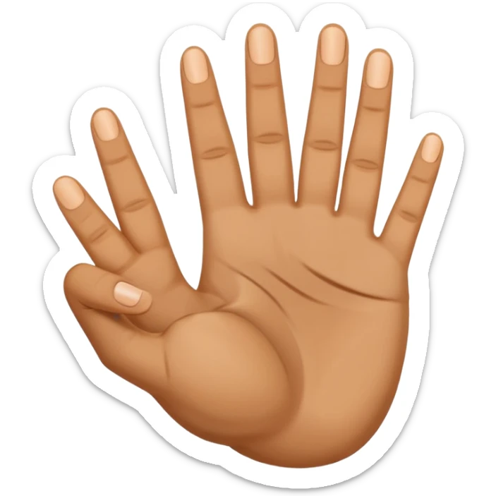 yvl hand sign with index middle and thumb finger raised and all other fingers down sticker