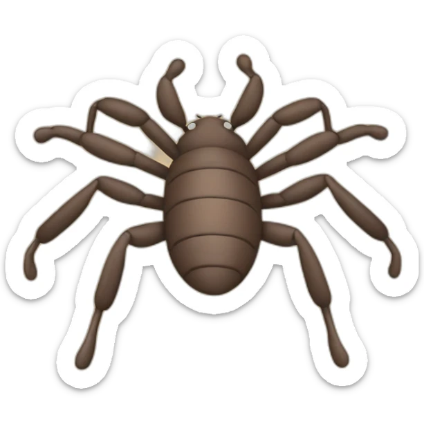 This emoji consists of a small, brownish worm-like insect with six legs and a segmented body, often found in wood. It symbolizes a wood-boring pest. sticker
