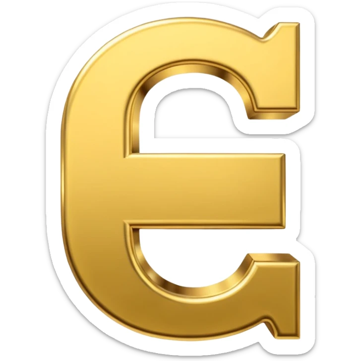 Symbole de currency en or en forme de lettre F précise, seul, 3D, brillant, style emoji simple et lisible sur fond uni. pas une autre lettre

Fcoins sticker
