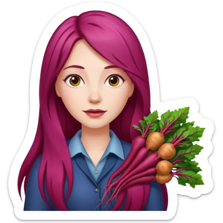 One woman medium length blond highlights hair
One man medium dark skin no hair One woman long beetroot colour hair  sticker