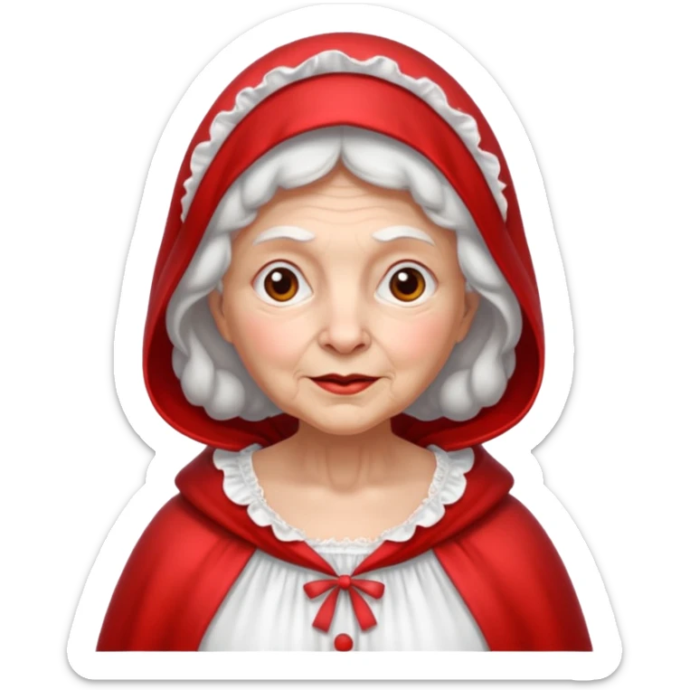 The Big Bad Wolf disguised itself as Little Red Riding Hood's grandmother. sticker