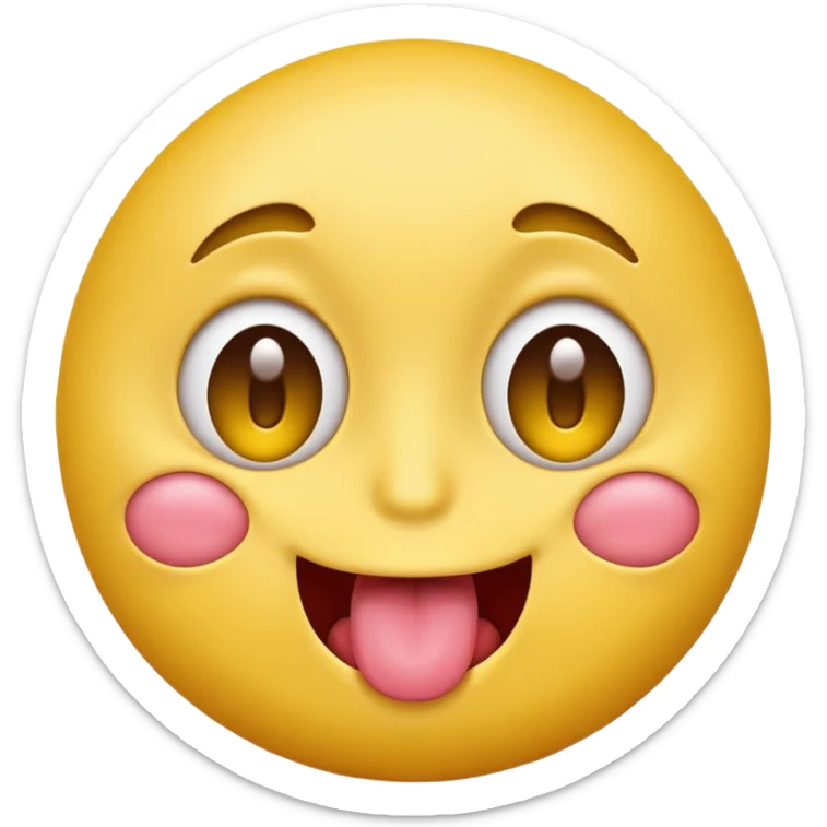 Emoji of a yellow face with tongue out and eyes rolled back. sticker