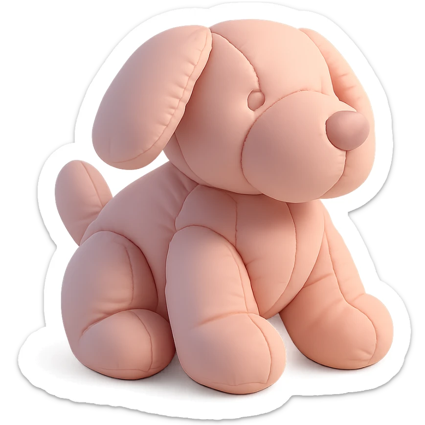 dog, soft and plush, pastel colors sticker