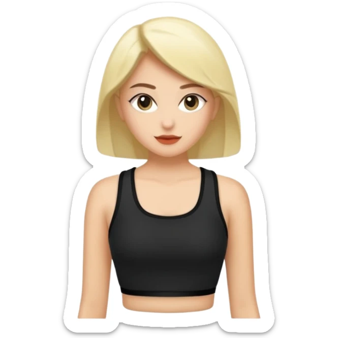 Siyah uzun saçlı siyah ceket  polar ceket ceket gevşek biraz omzundan çıkıyormuş gibi ve bugday ten rengi soltaraftaki omzundan çıkık sadece içinde de siyah crop var crop açık esmer sticker