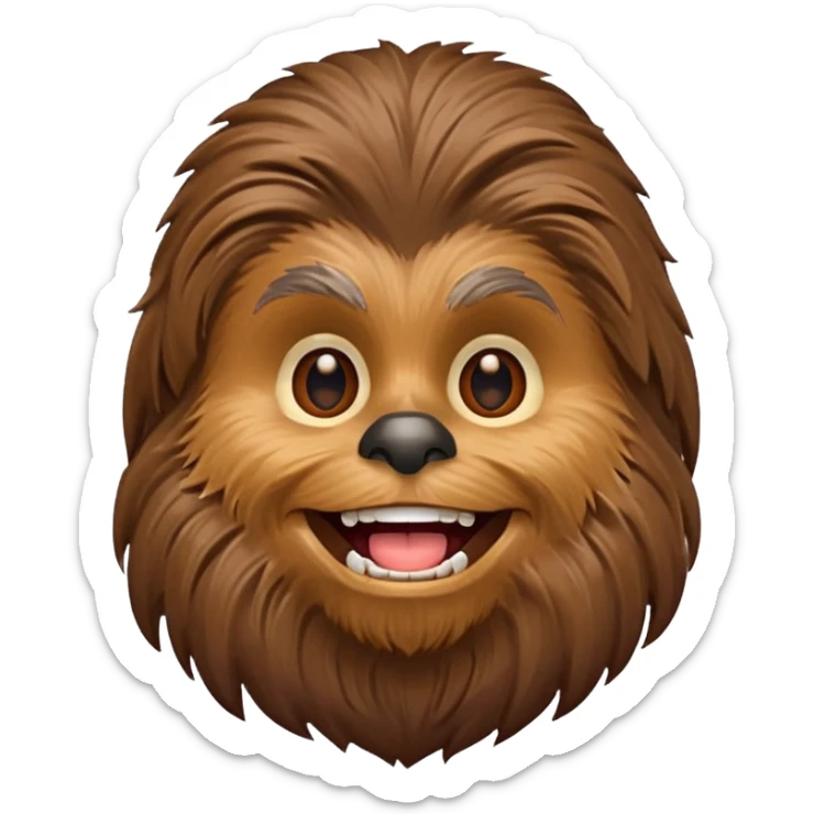 pero la cara de chewbacca en formato png con menos detalle, mas delgado y sonriente sticker