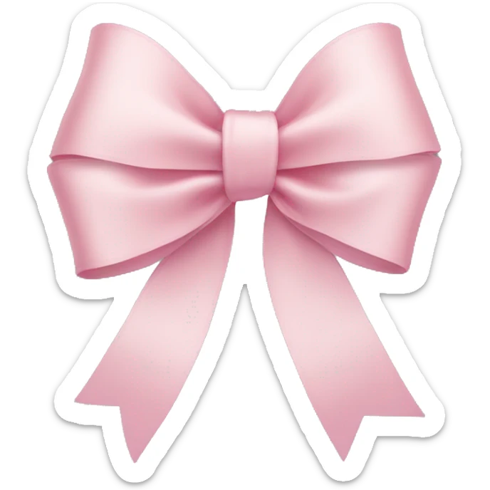 light pink ribbon bow sticker