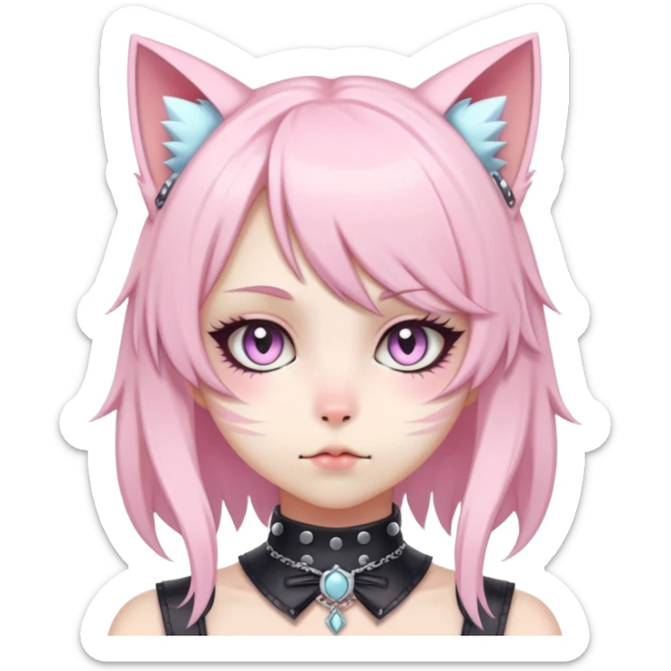 Pastel Edgy Kawaii Cute Beautiful Elegant Pretty Anime Punk Lolita Catgirl sticker