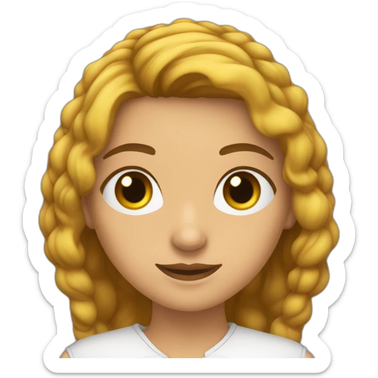 mujer pelo castaño hasta los hombros con anteojos cuadrados y ojos castaños sticker