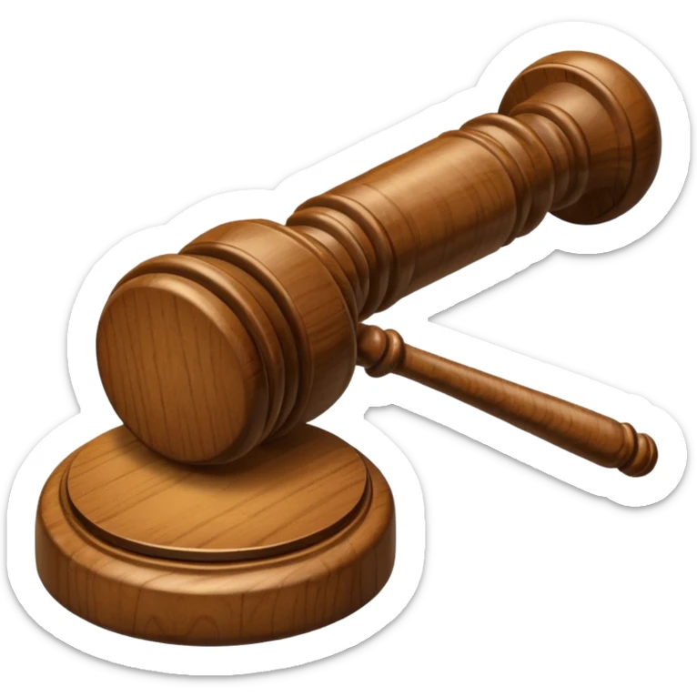 Courtroom Items, Gavel – wooden hammer used by the judge

 sticker
