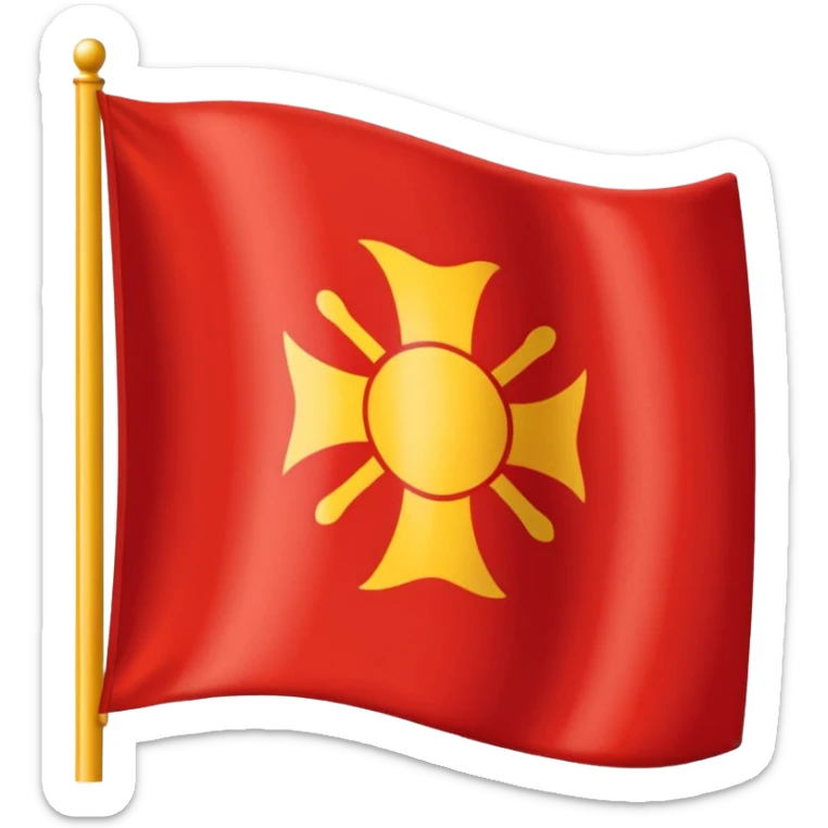 Una bandera con 3 franjas horizontales, la primera roja, la segunda amarilla y la tercera morada sticker